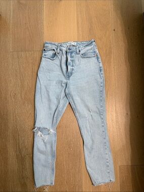 Abercrombie curve love skinny high rise Light Blue Women's Distressed Jeans